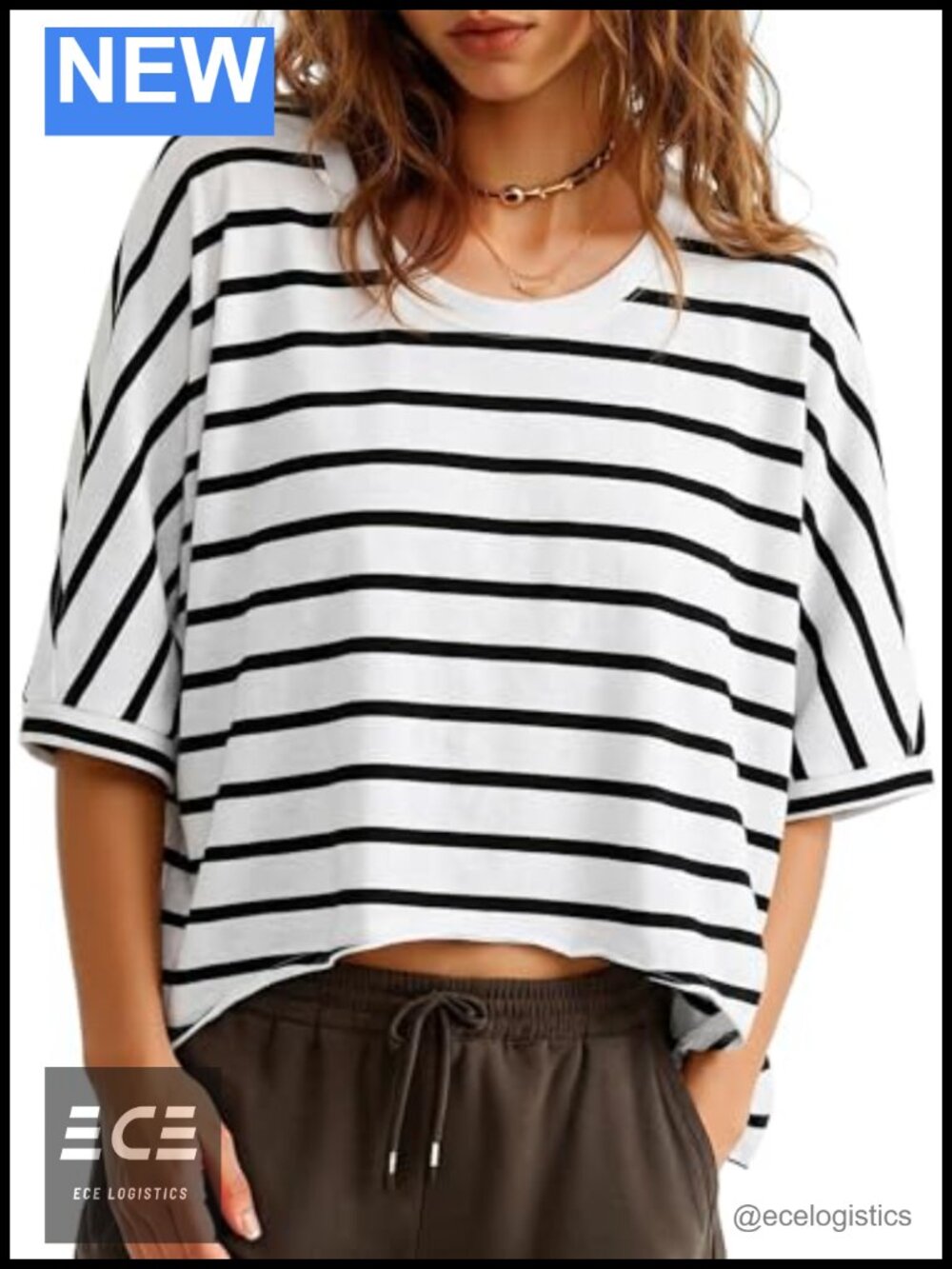 Oversized Cropped Short Sleeve Loose Fit Casual Tee Top